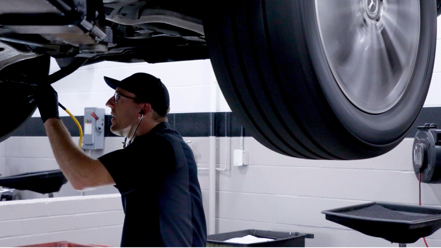Peter Nelson diagnoses a complaint with a mechanic's stethoscope